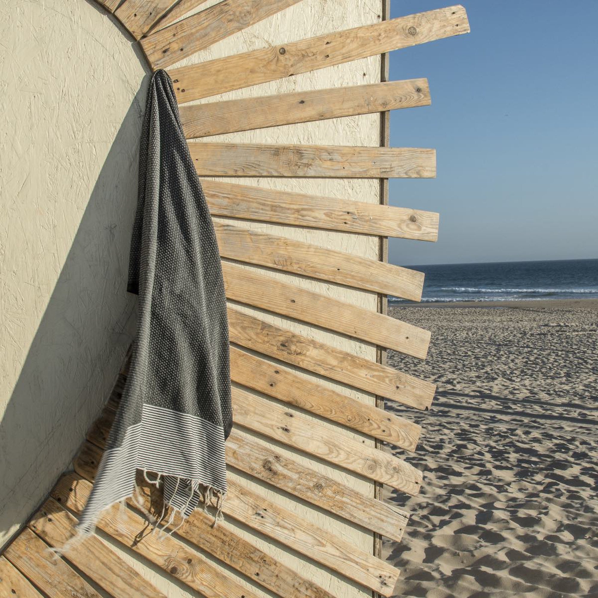 Honeycomb cotton fouta 100x200 IBIZA black