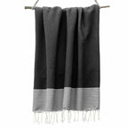 Honeycomb cotton fouta 100x200 IBIZA black