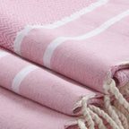 Stockholm Bath Set with 1 Fouta Towel + 2 Cotton Towels - Pink