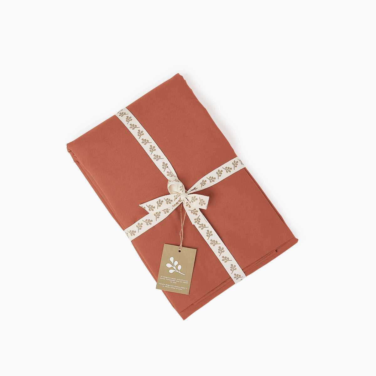 Nina - Parure + Taies - Percale De Coton - Rouge Toscane