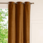 Velvet - Cotton Velvet Eyelet Curtain - Tobacco Brown
