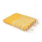Honeycomb cotton fouta 100x200 HAMPTONS saffron yellow / gold