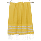 Honeycomb cotton fouta 100x200 HAMPTONS saffron yellow / gold