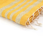 Honeycomb cotton fouta 100x200 HAMPTONS saffron yellow / gold