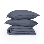 Camille - Bedding Set + Pillowcases - Washed Linen - Storm Blue