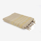 Honeycomb cotton fouta 100x200 HAMPTONS beige / gold