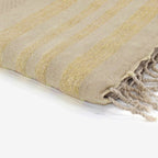 Honeycomb cotton fouta 100x200 HAMPTONS beige / gold