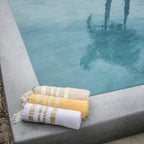 Honeycomb cotton fouta 100x200 HAMPTONS beige / gold