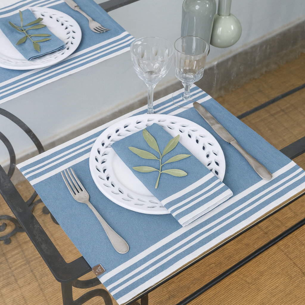 Mantel Individual (X4) Mahdia - Azul Jean - Algodón
