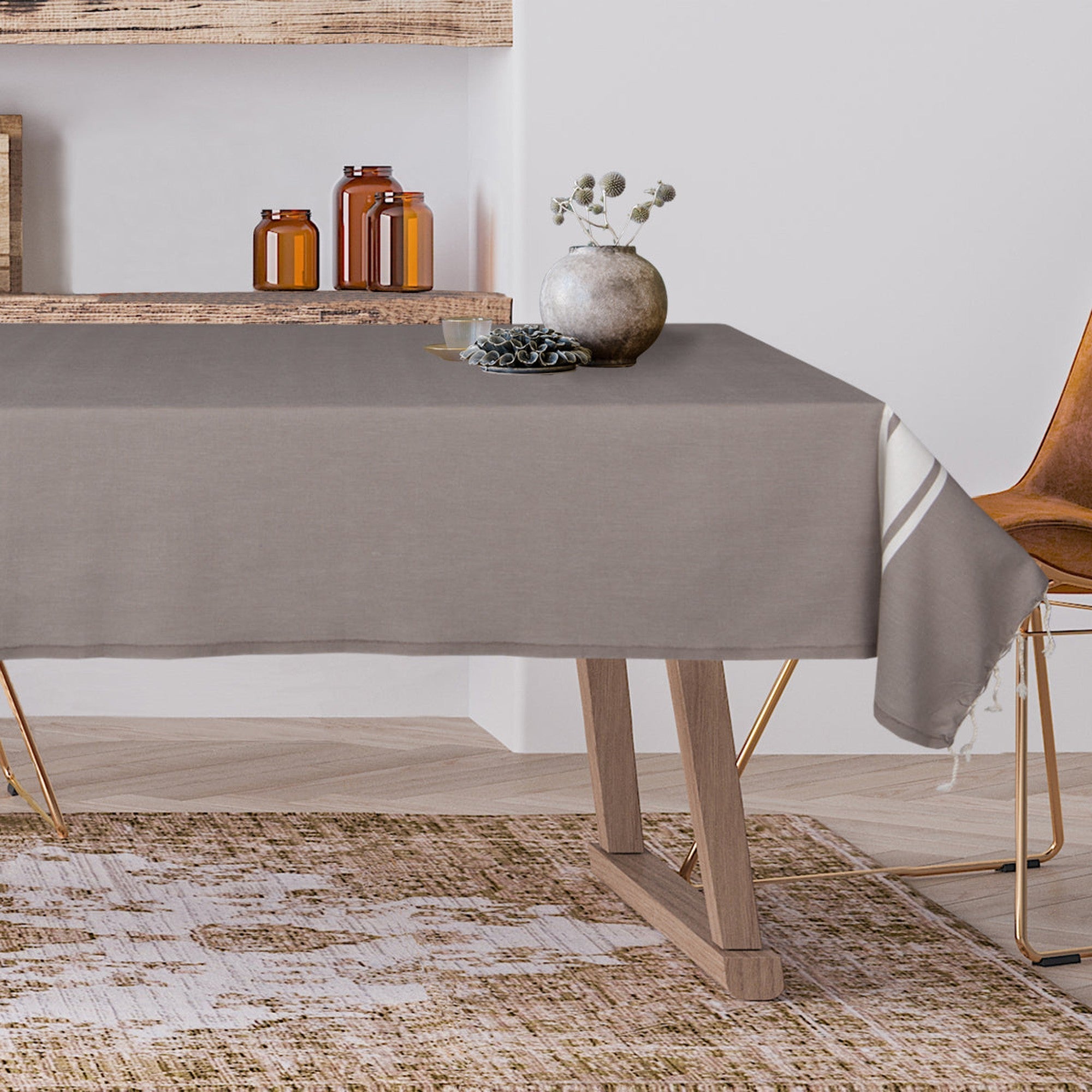 Nappe Coton 150X250 St Tropez Taupe Clair