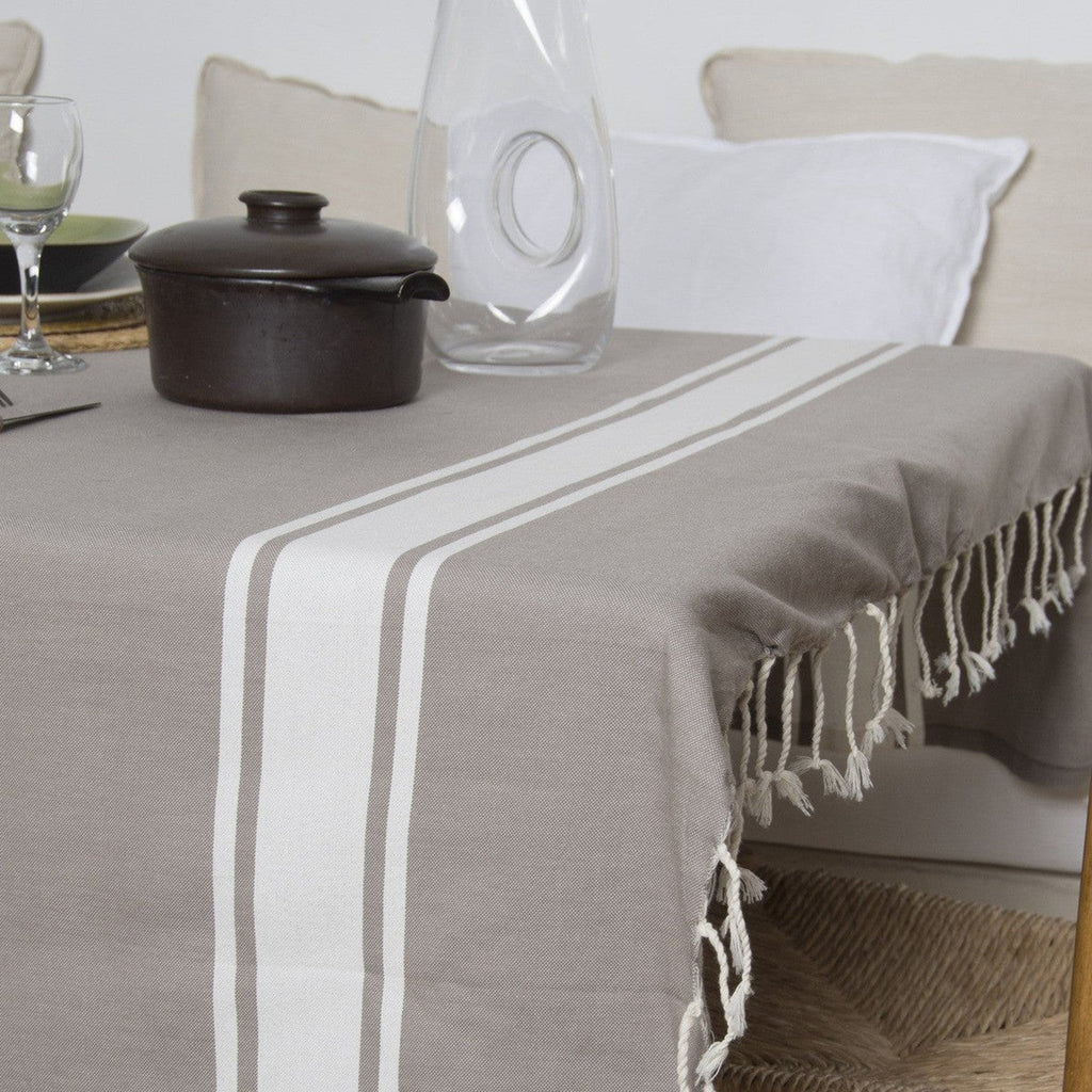 Nappe Coton 150X250 St Tropez Taupe Clair