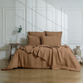 Camille - Bedding Set + Pillowcases - Washed Linen - Hazelnut