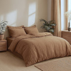 Camille - Bedding Set + Pillowcases - Washed Linen - Hazelnut