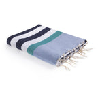 Tricolor cotton fouta 100x200 ARCACHON denim blue