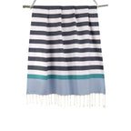 Tricolor cotton fouta 100x200 ARCACHON denim blue