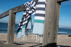 Tricolor cotton fouta 100x200 ARCACHON denim blue