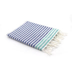 Cotton pareo fouta 100x200 BORA BORA Greek blue / turquoise green