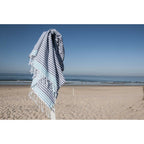 Cotton pareo fouta 100x200 BORA BORA Greek blue / turquoise green