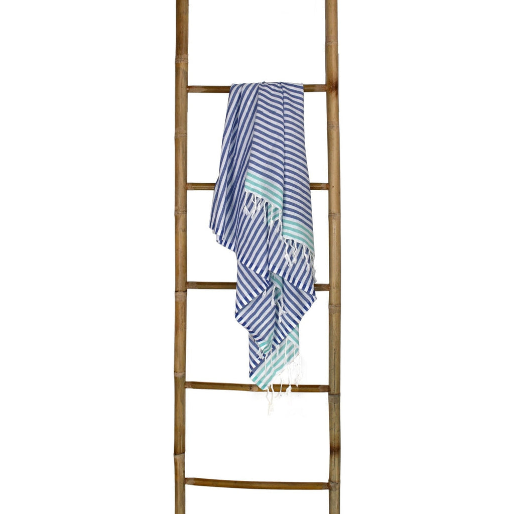 Cotton pareo fouta 100x200 BORA BORA Greek blue / turquoise green