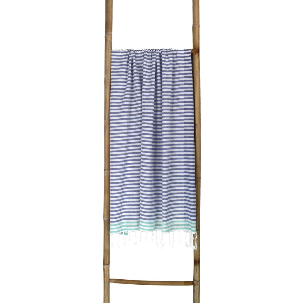 Cotton pareo fouta 100x200 BORA BORA Greek blue / turquoise green