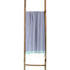 Cotton pareo fouta 100x200 BORA BORA Greek blue / turquoise green