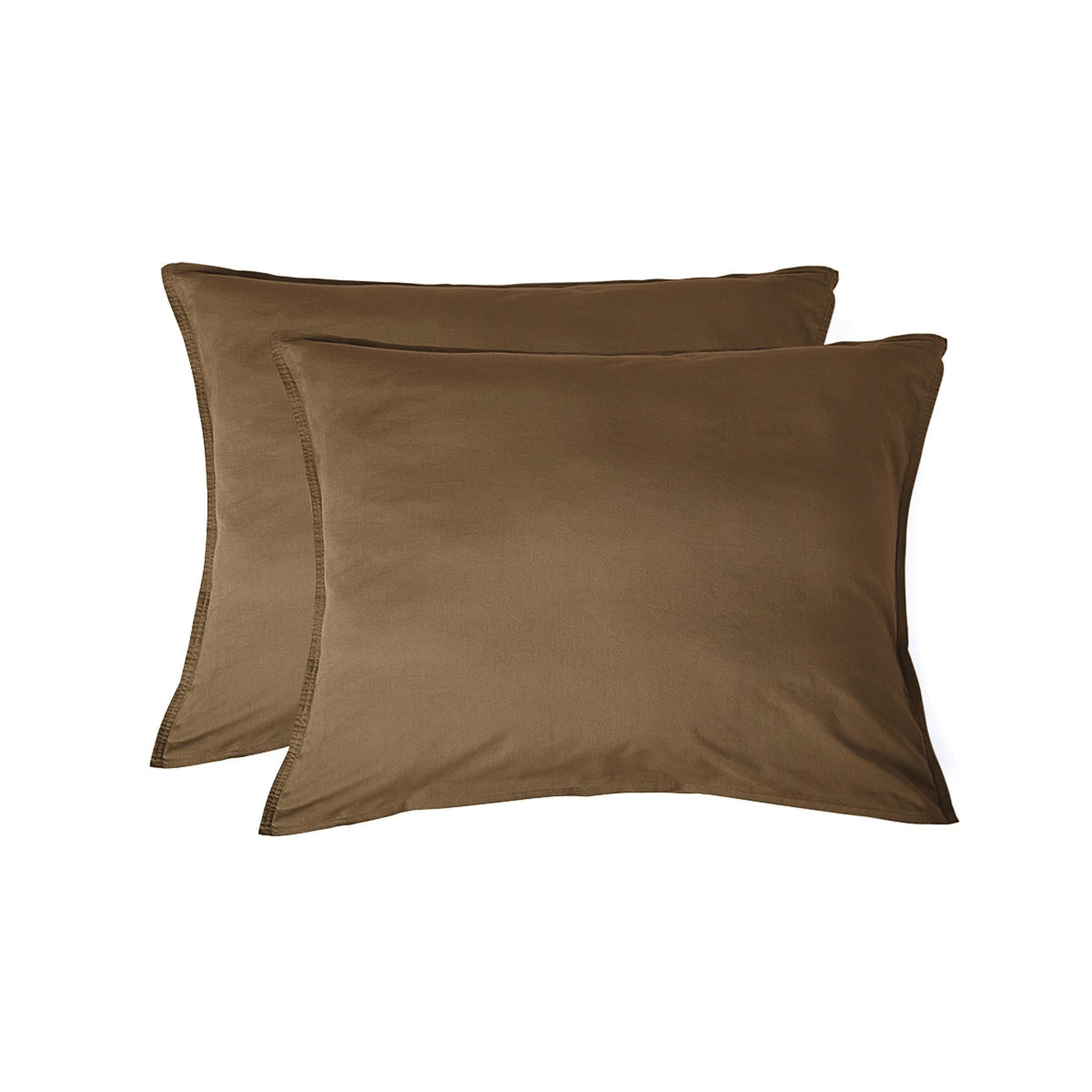Luna - Funda De Almohada (X2) - Algodón Lavado - Avellana