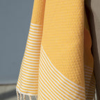 Honeycomb cotton fouta 100x200 IBIZA saffron yellow
