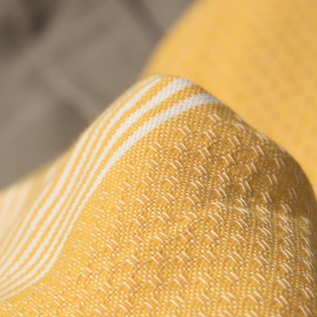 Honeycomb cotton fouta 100x200 IBIZA saffron yellow