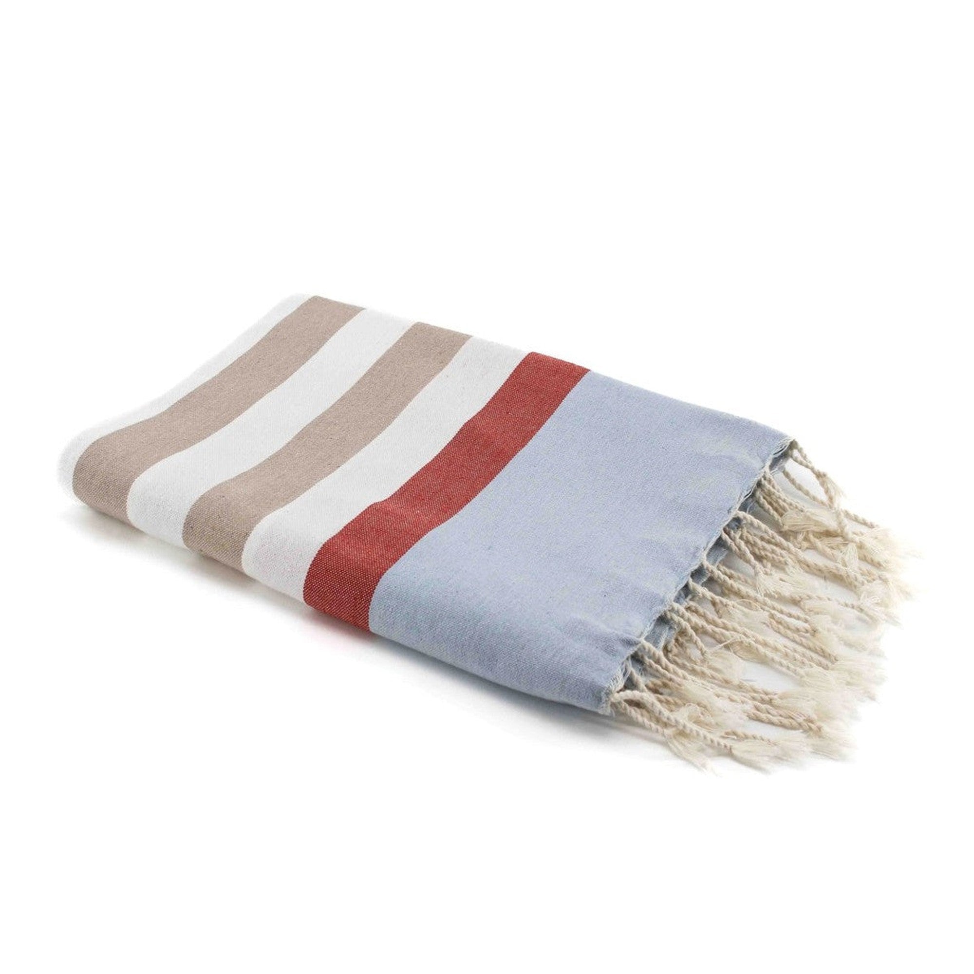 Tricolor cotton fouta 100x200 ARCACHON beige