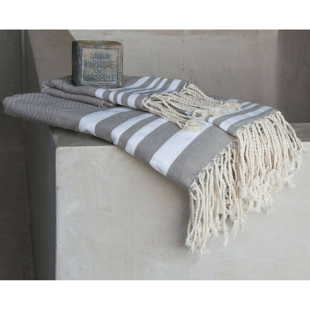 Bath towels (1+2) cotton 100x200+2(40x60) HAMPTONS light taupe / white