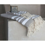 Bath towels (1+2) cotton 100x200+2(40x60) HAMPTONS light taupe / white