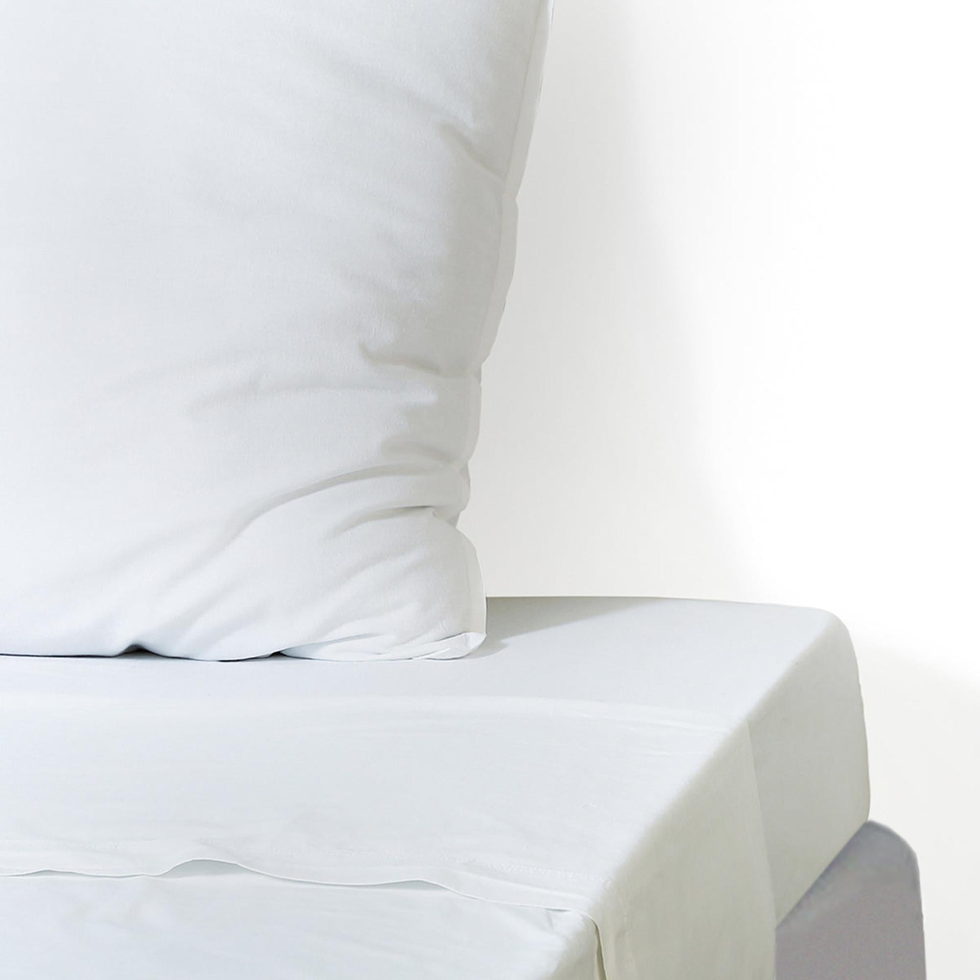 Luna - Flat Sheet - Washed Cotton - White