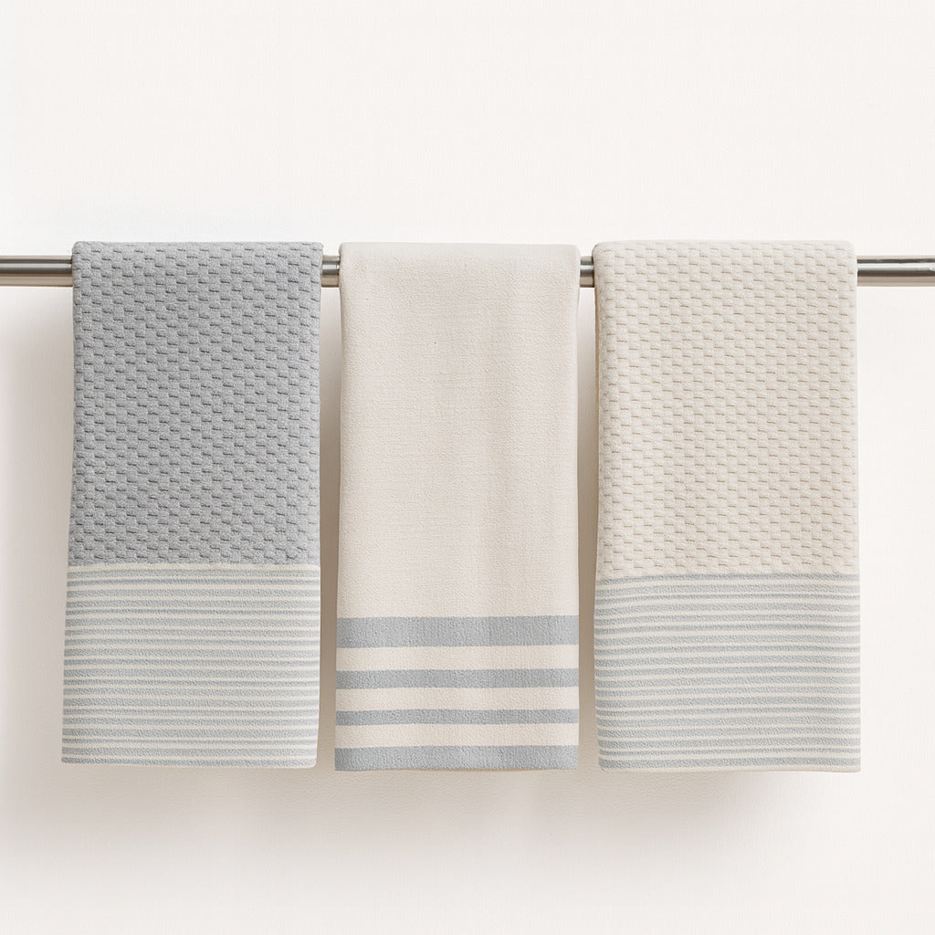 Torchon (X3) Coton 45X70 Mahdia Gris Perle