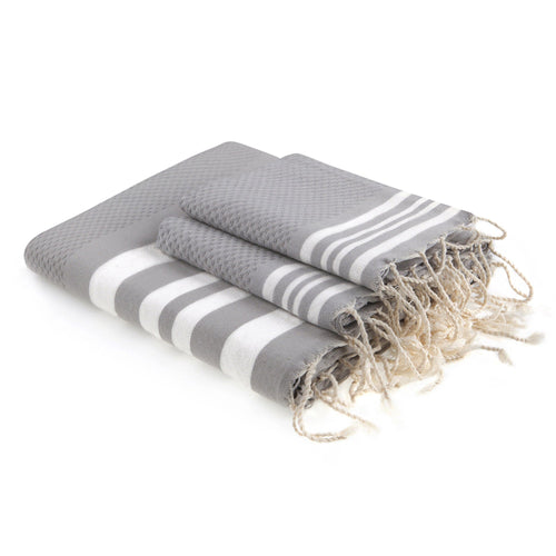 Foutas De Bain (1+2) Hamptons - Gris Perle / Blanc