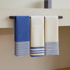 Tea towel (X3) Mahdia - Greek Blue - Cotton