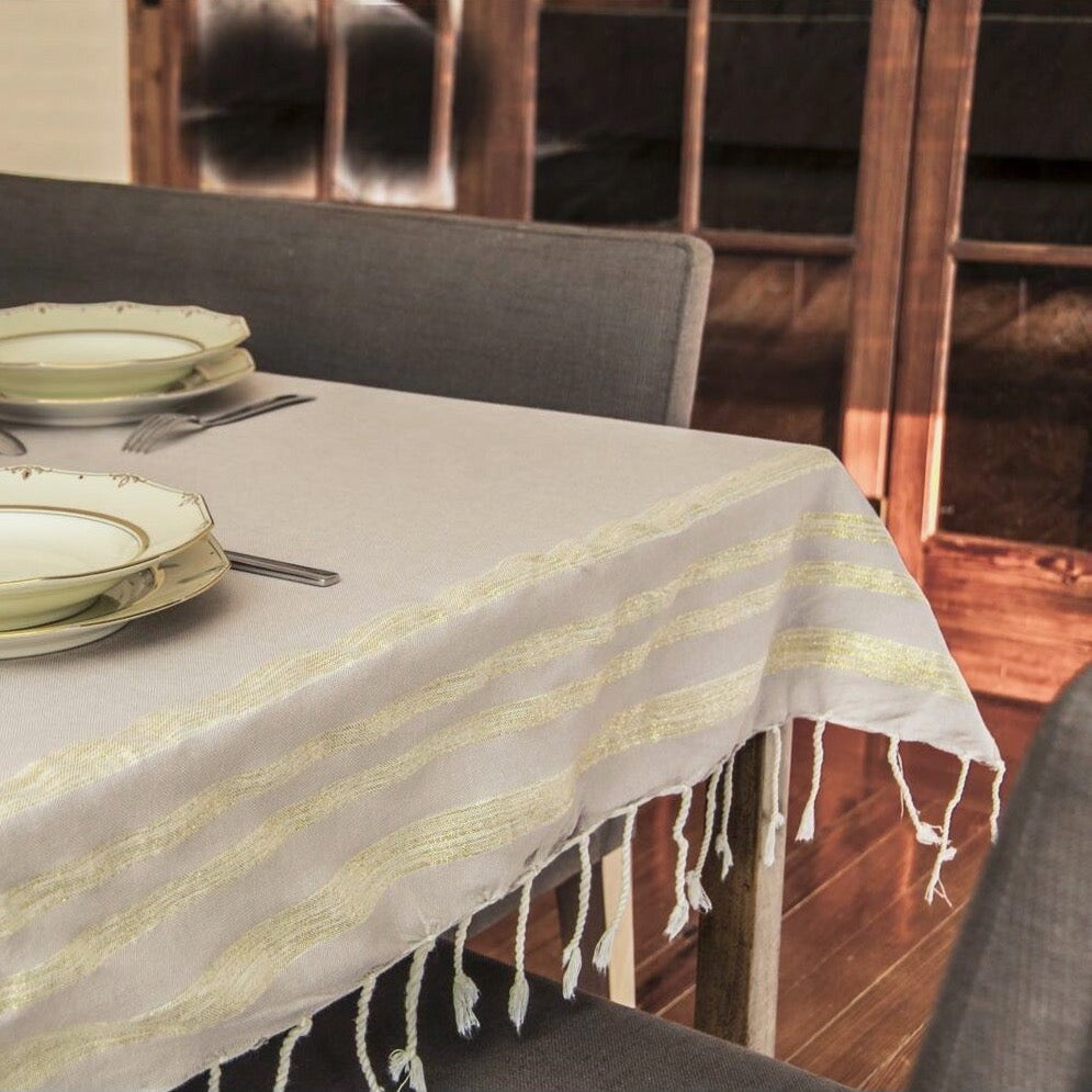 Mantel Hamptons de algodón y lúrex - Beige