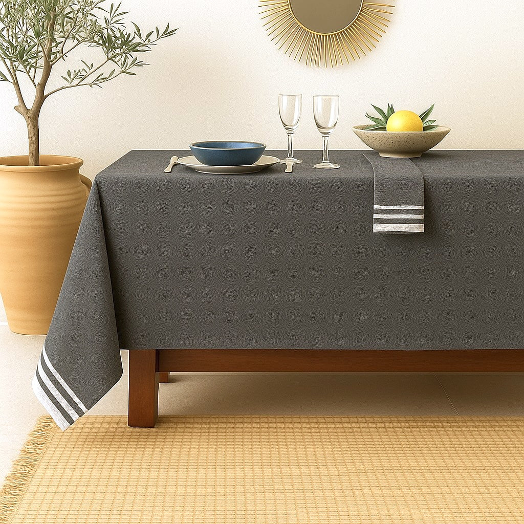 Mahdia - Table Set - Cotton - Black