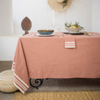 Mahdia - Nappe + 10 Serviettes - Rouge Tomette