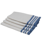 Mahdia - Lot De 4 Serviettes De Table - Blanc/Bleu Grec