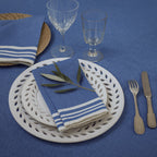 Mahdia - Lot De 4 Serviettes De Table - Bleu Grec