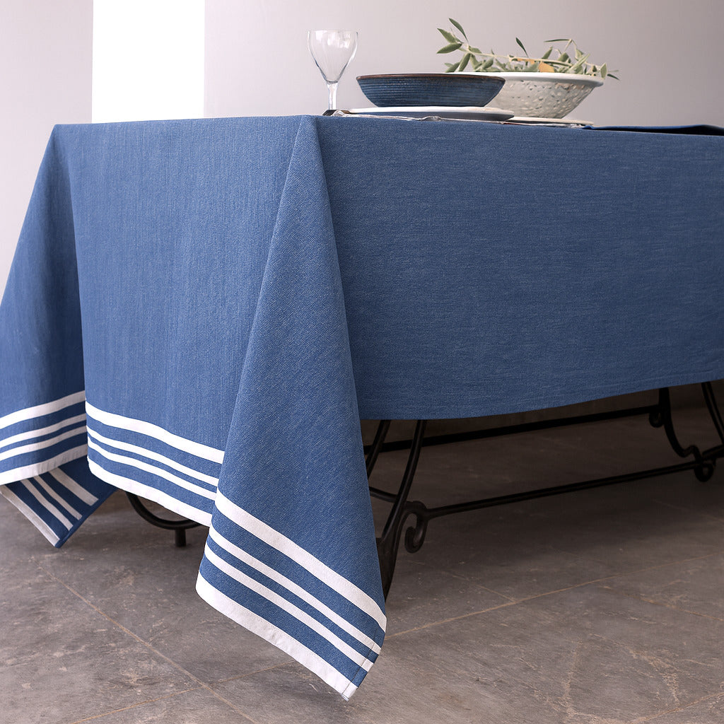 Mahdia - Lot De 4 Serviettes De Table - Bleu Grec
