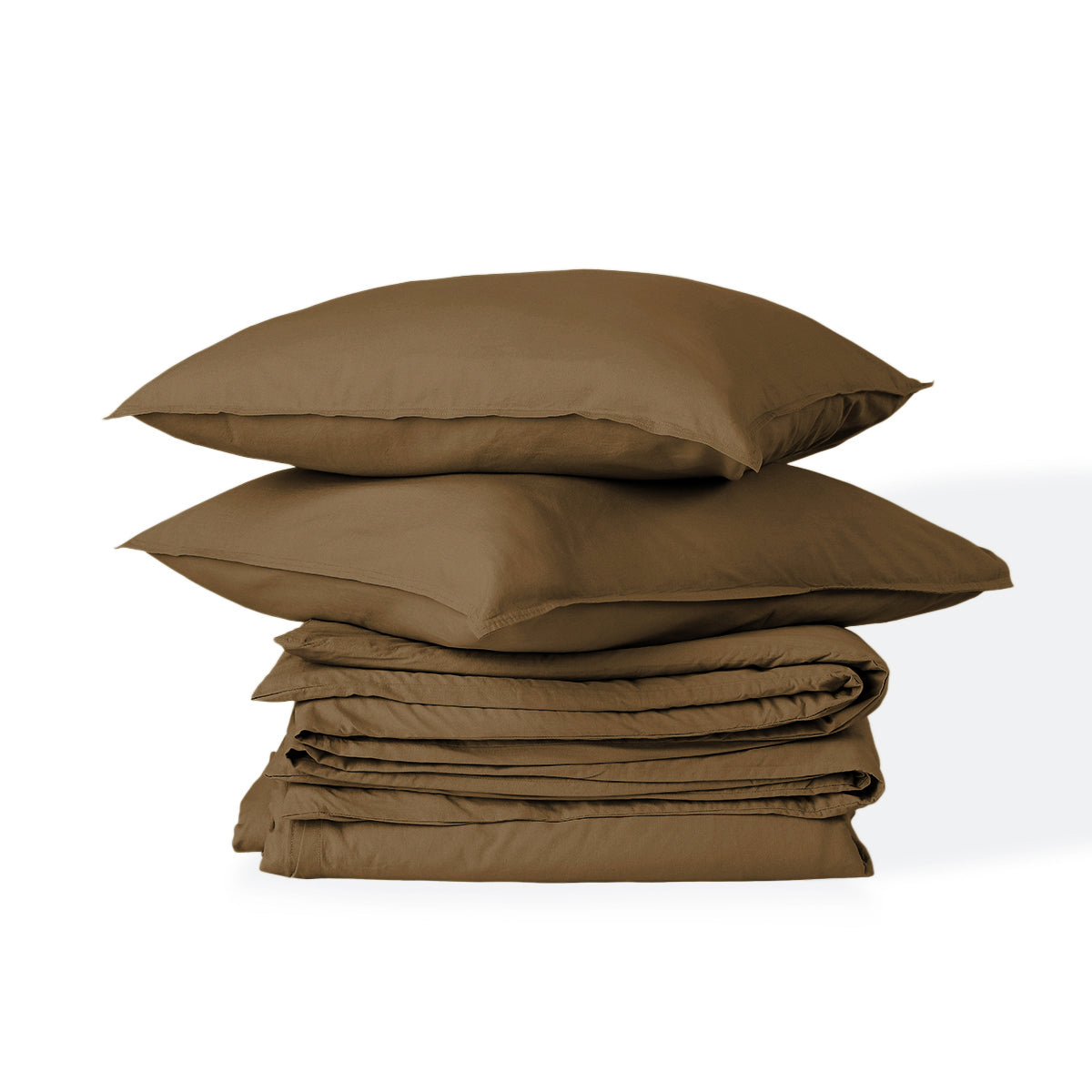 Luna - Bedding Set + Pillowcases - Washed Cotton - Hazelnut