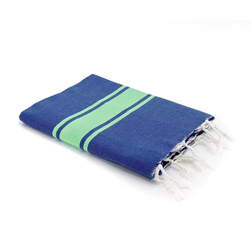 St Tropez - Fouta Bicolore - Bleu Grec/Vert Pomme