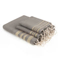 Bath towels (1+2) cotton 100x200+2(40x60) HAMPTONS light taupe / gold