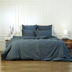 Luna - Bed Linen Set - Washed Cotton - Storm Blue