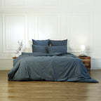 Luna - Bed Linen Set - Washed Cotton - Storm Blue