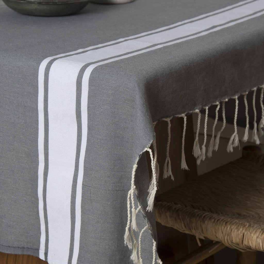 Mantel de algodón 150x250 ST TROPEZ gris medio