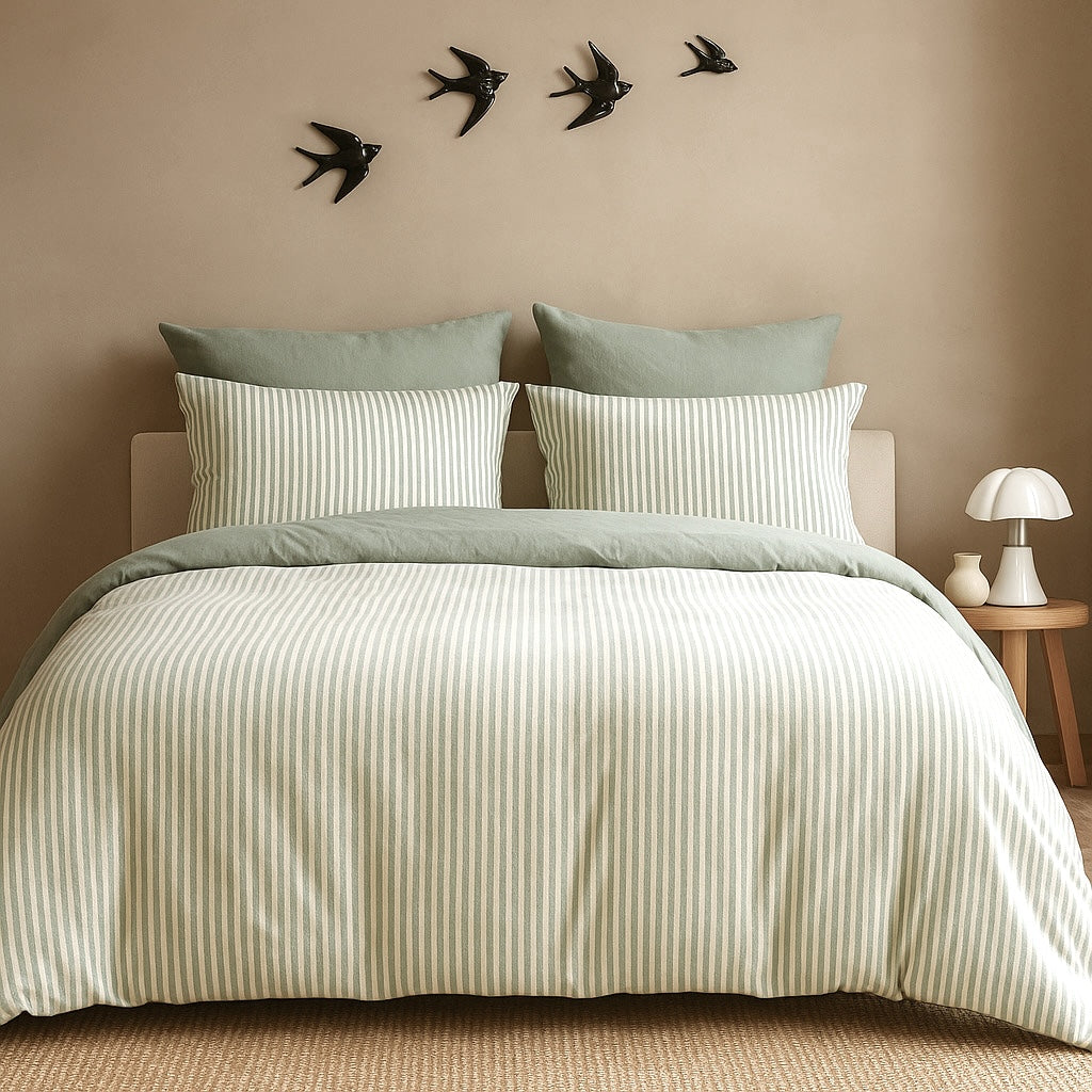 Lunar - Taie D'Oreiller (X2) - Coton Lavé - Vert Céladon