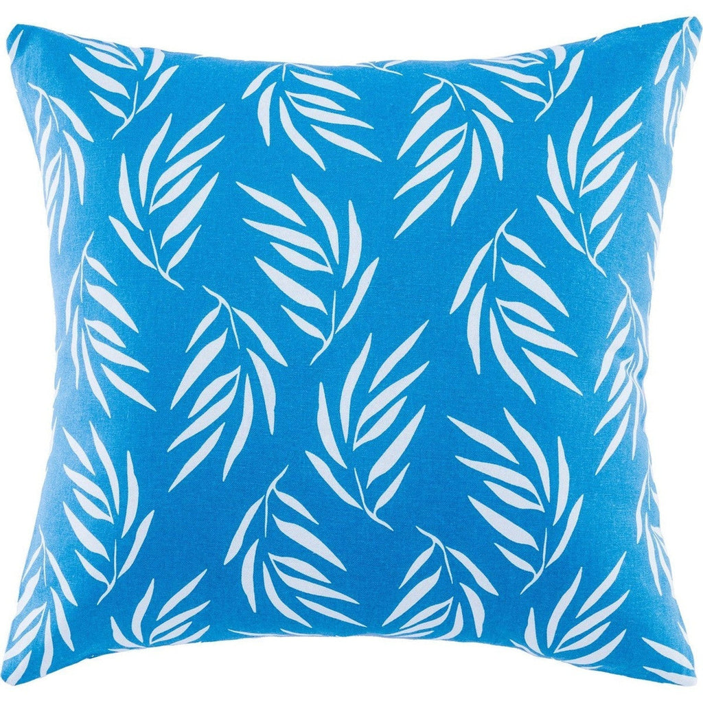 Funda de cojín de algodón para exteriores Foliage - Azul
