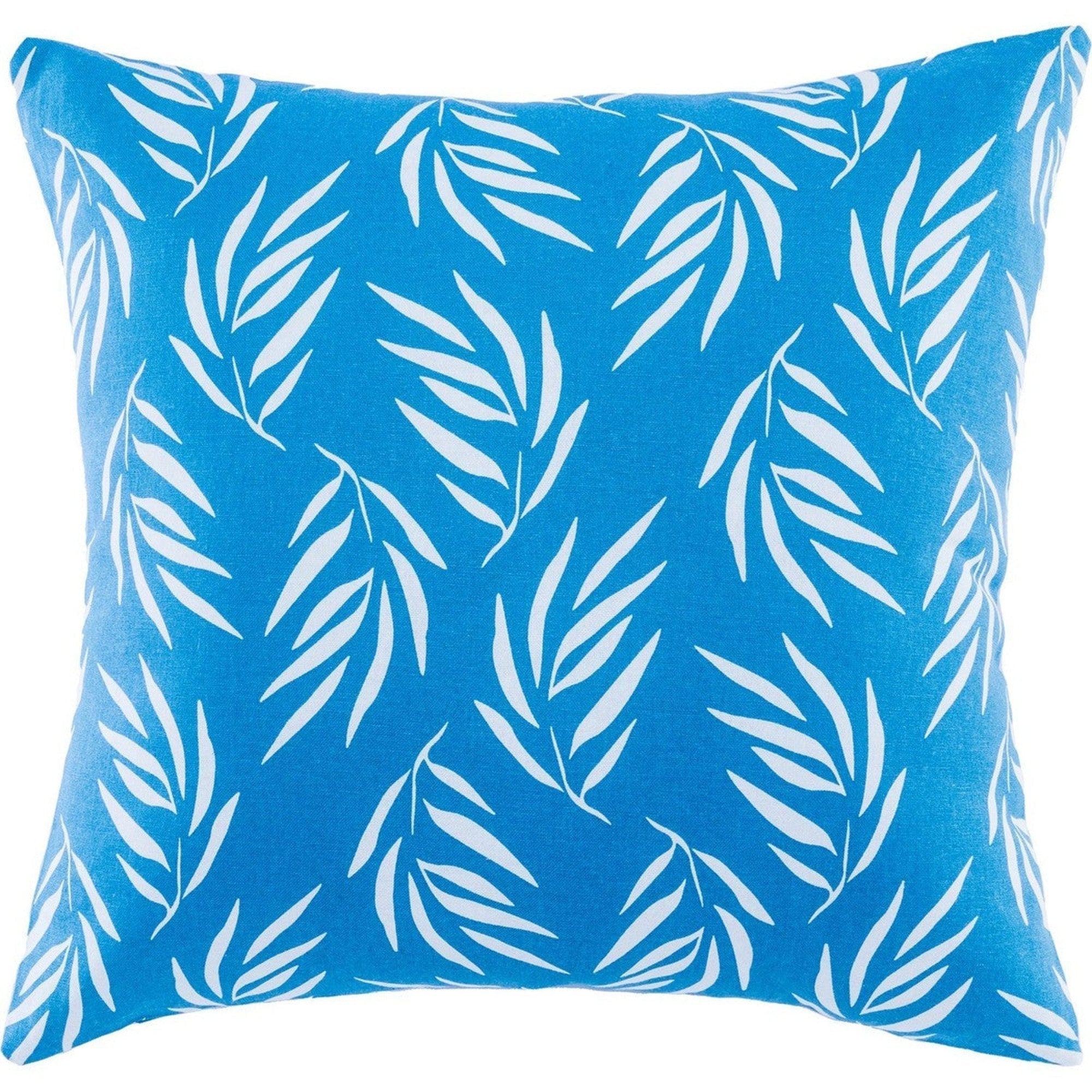 Funda de cojín de algodón para exteriores Foliage - Azul